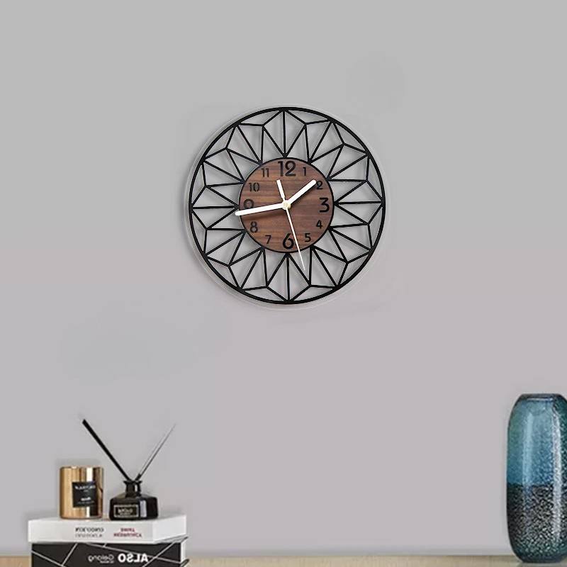 Horloge murale en bois style vintage