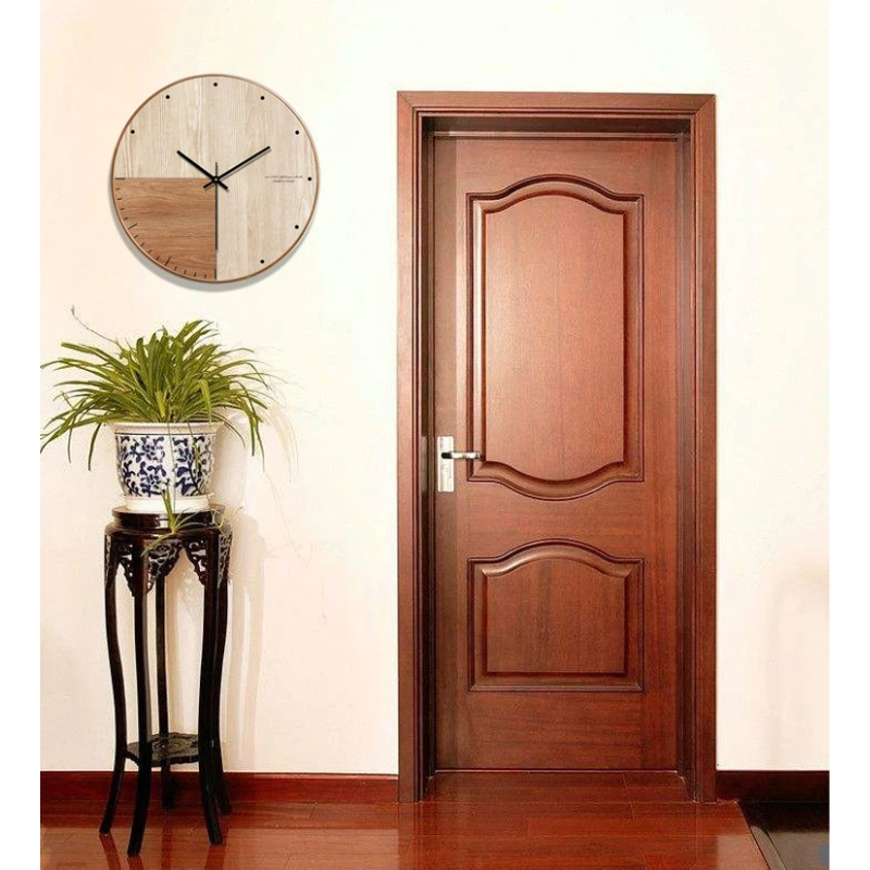 Horloge murale en bois design minimaliste