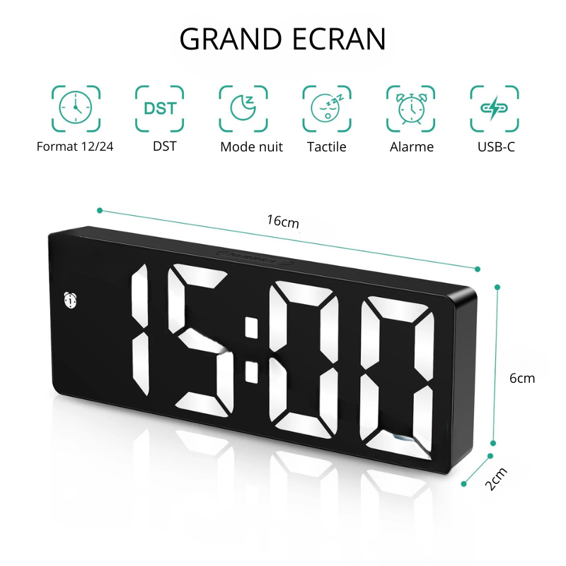 Horloge numérique LED design - Nyros