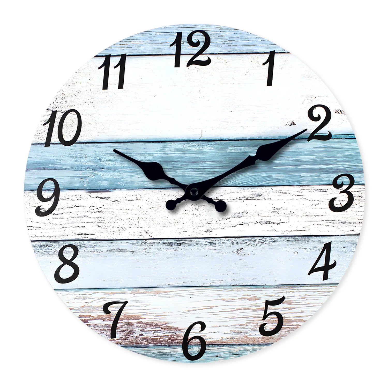 Horloge murale en bois imitation planche de bois