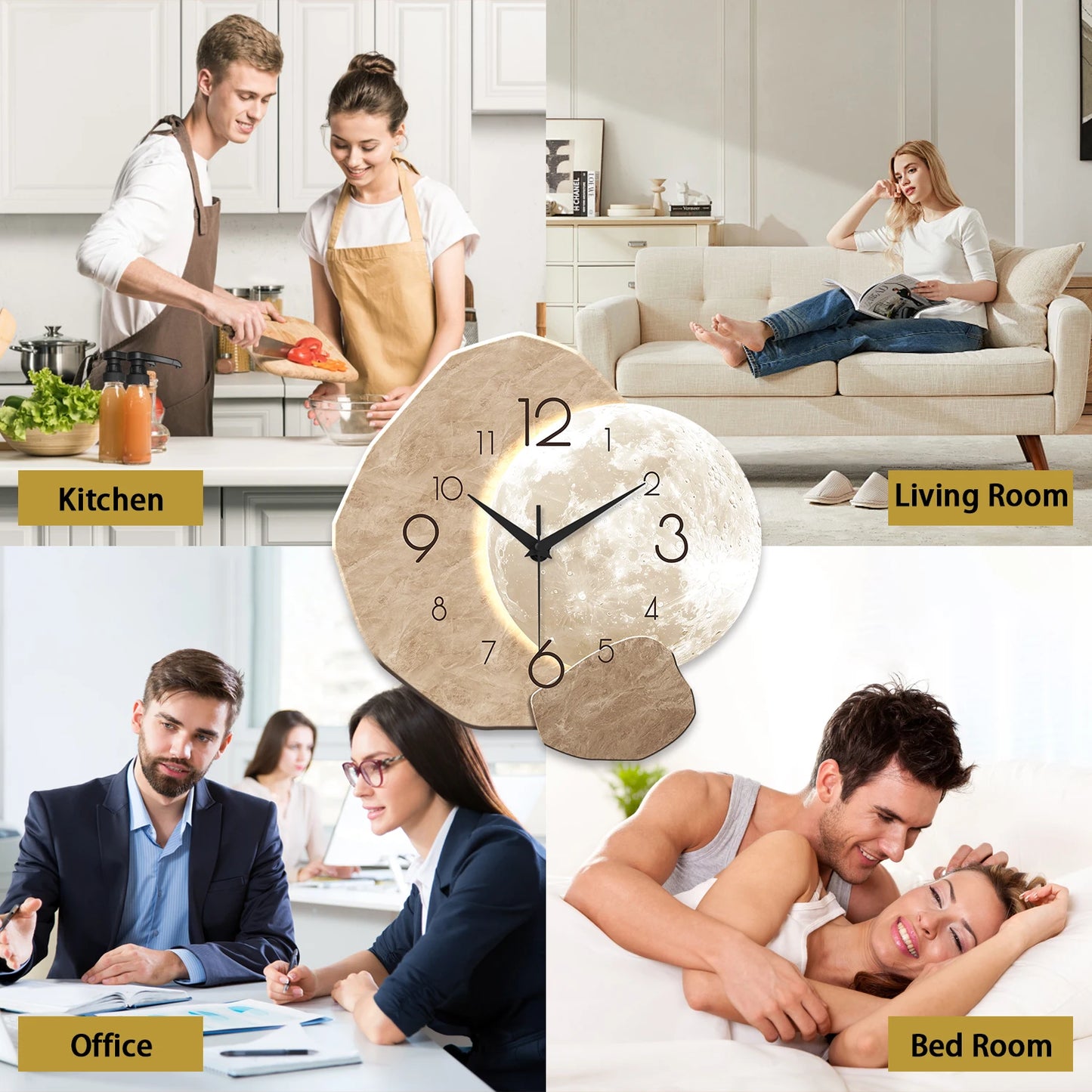 Horloge murale design lunaire