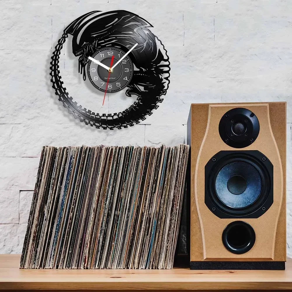 Horloge murale design disque vinyle