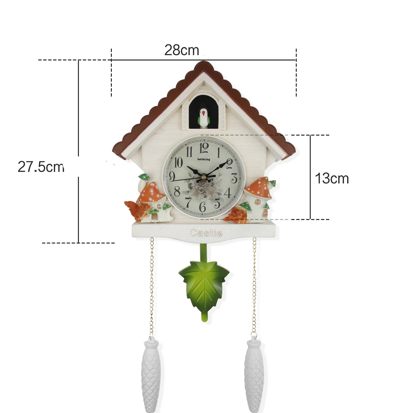 Horloge murale coucou en résine avec élément 3D
