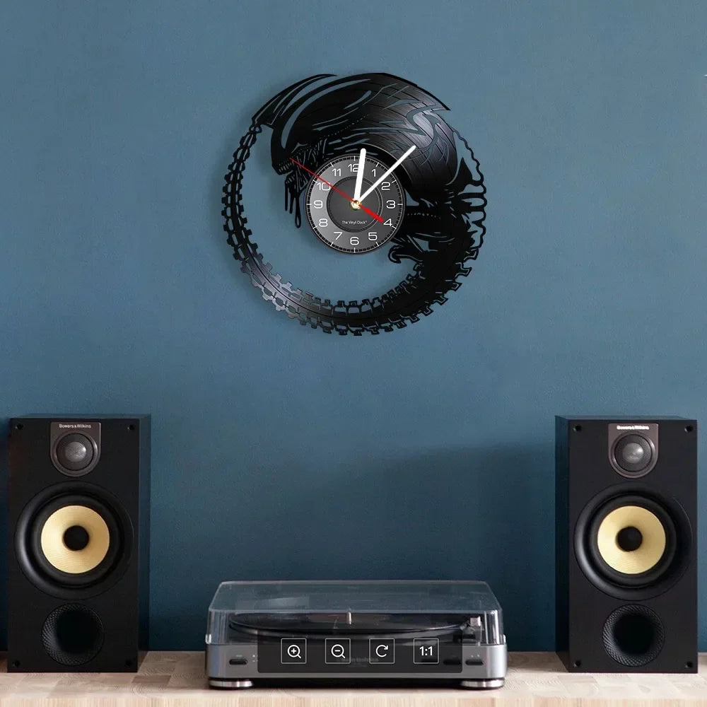 Horloge murale design disque vinyle