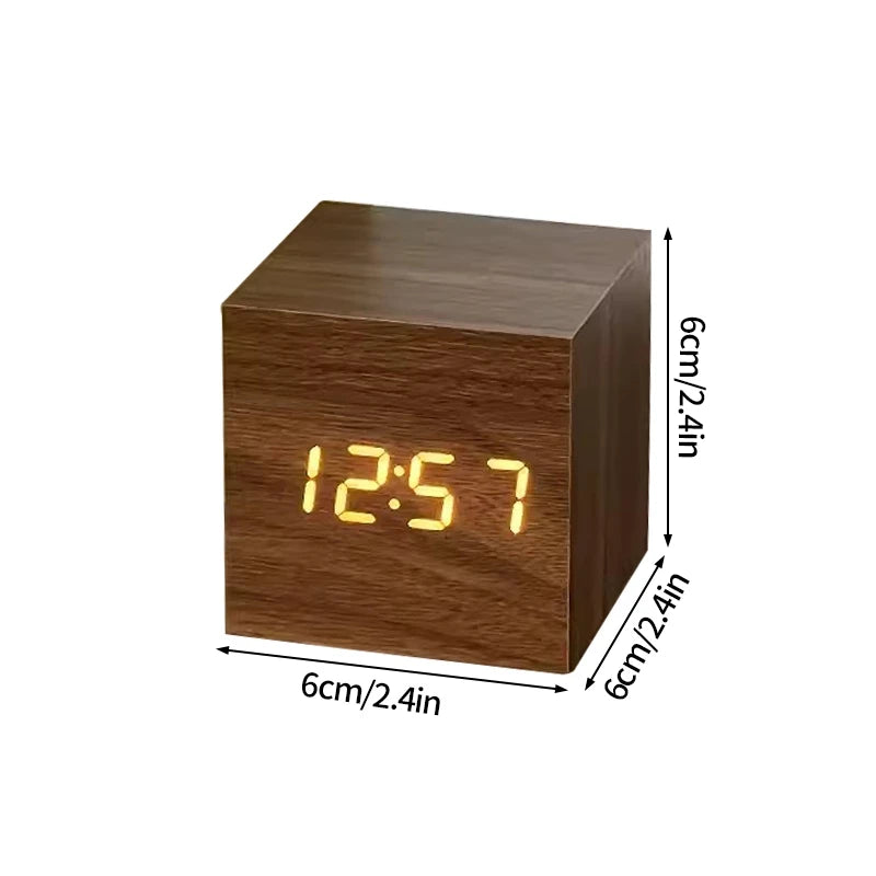 Horloge numérique intelligente cube en bois - Elvan