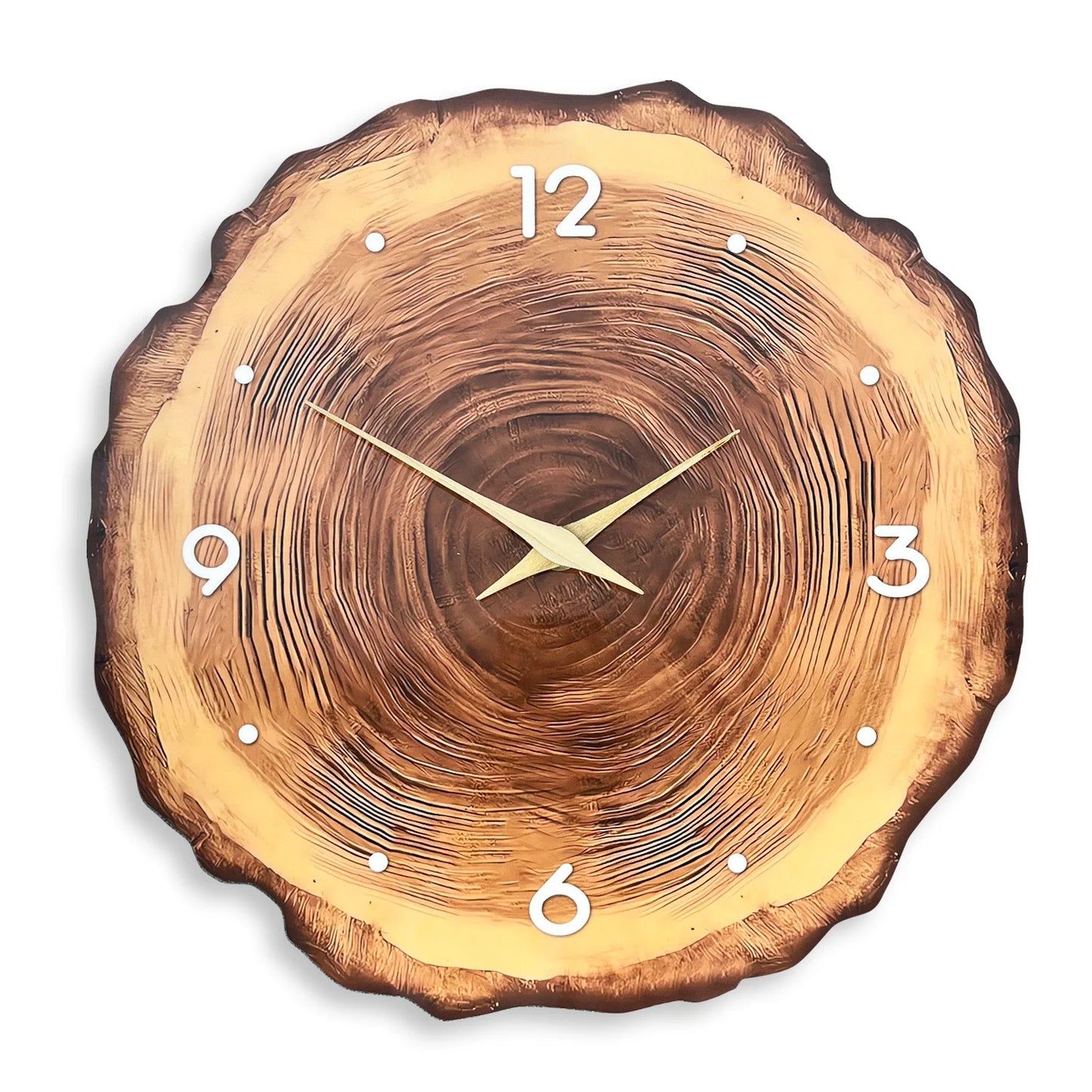 Horloge murale en bois tronc d'arbre