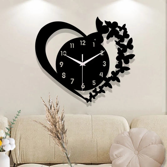 Horloge murale design en forme de coeur
