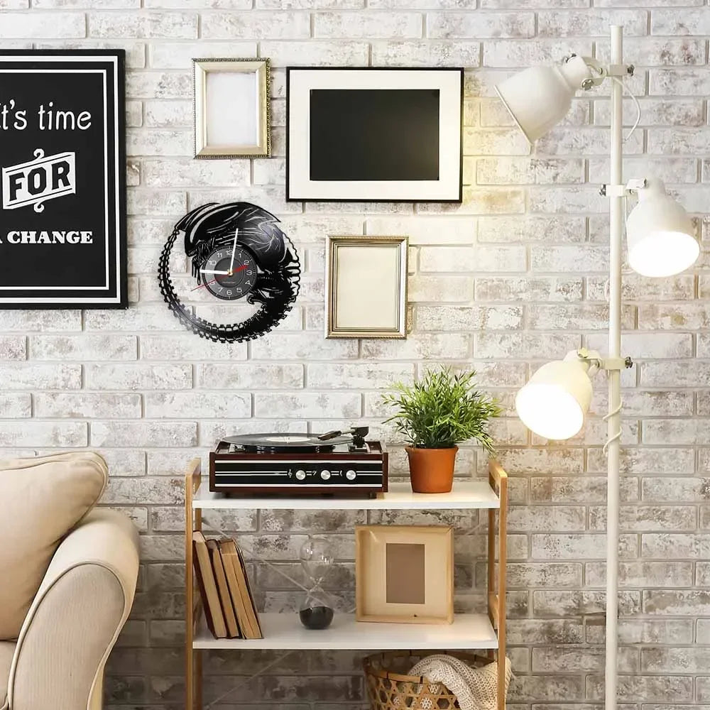 Horloge murale design disque vinyle