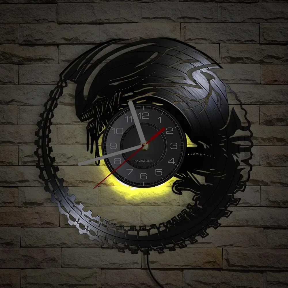 Horloge murale design disque vinyle
