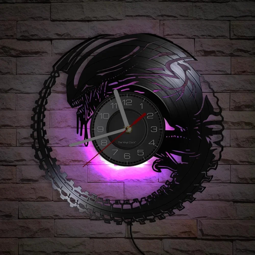 Horloge murale design disque vinyle