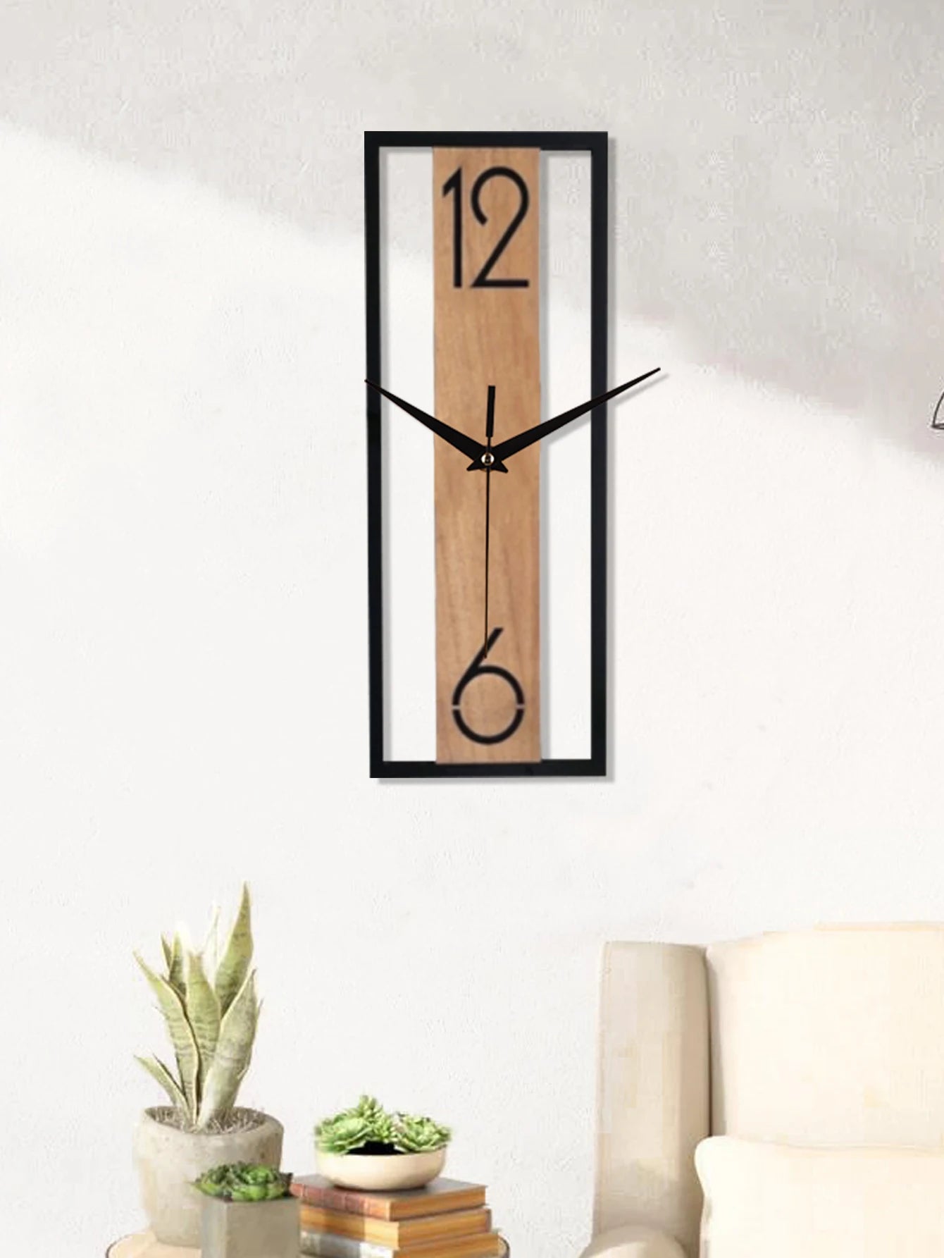 Horloge en bois rectangulaire design