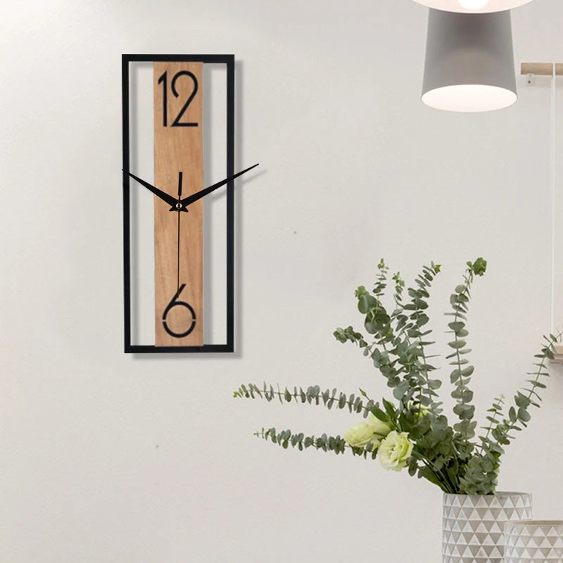 Horloge en bois rectangulaire design