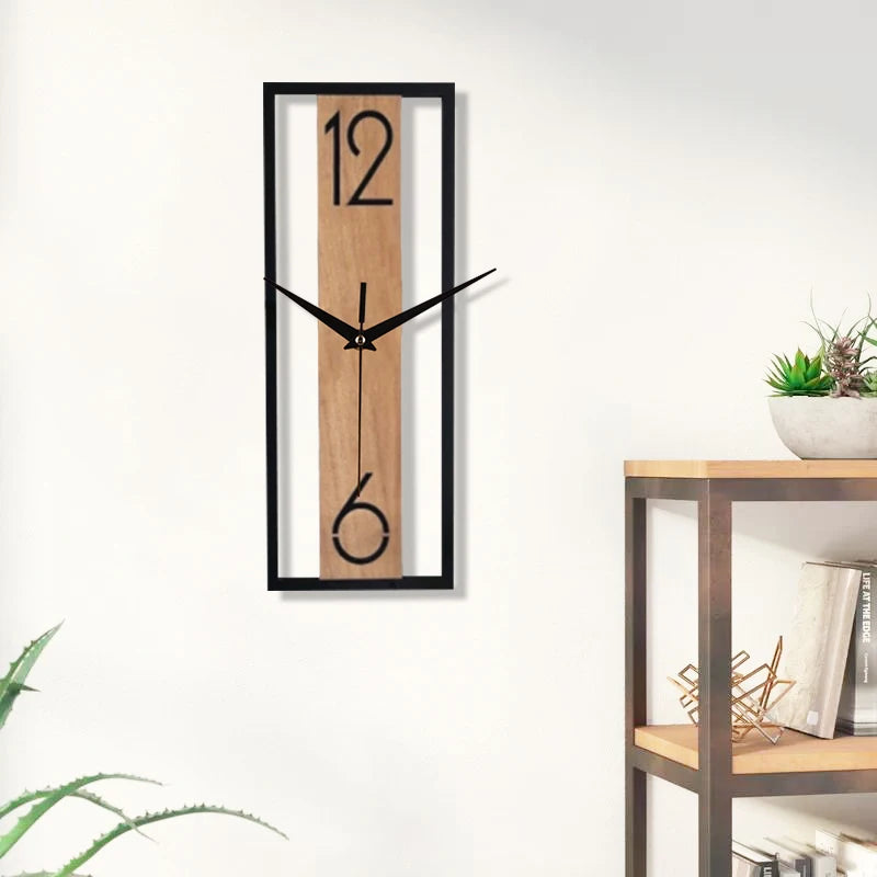Horloge en bois rectangulaire design