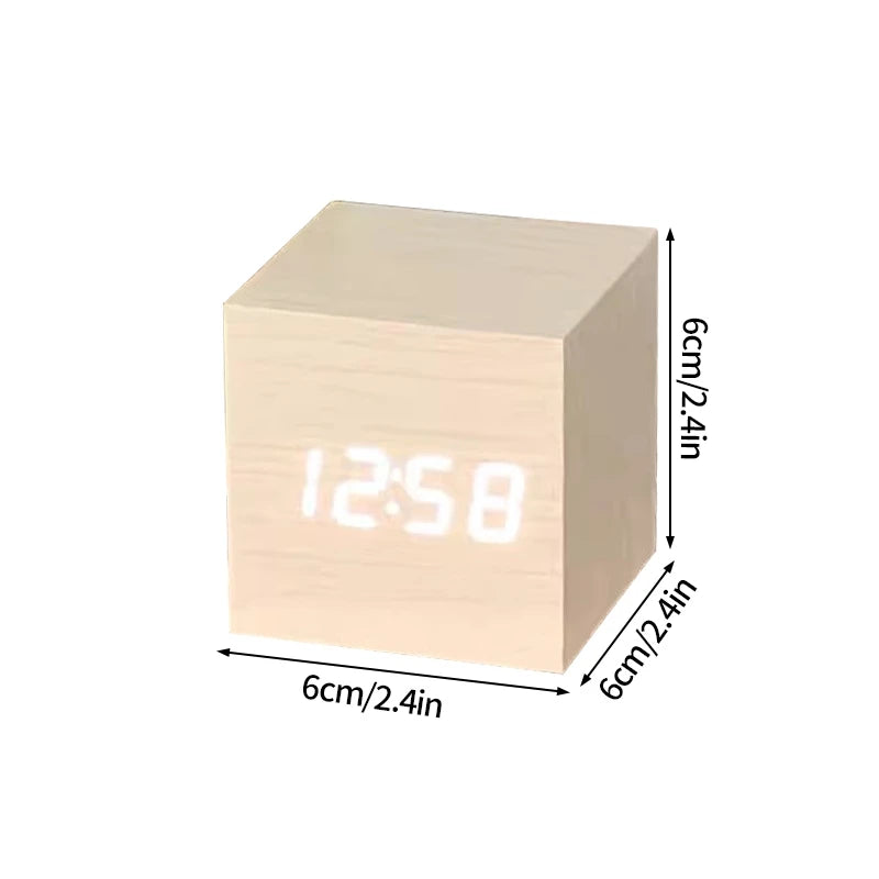 Horloge numérique intelligente cube en bois - Elvan