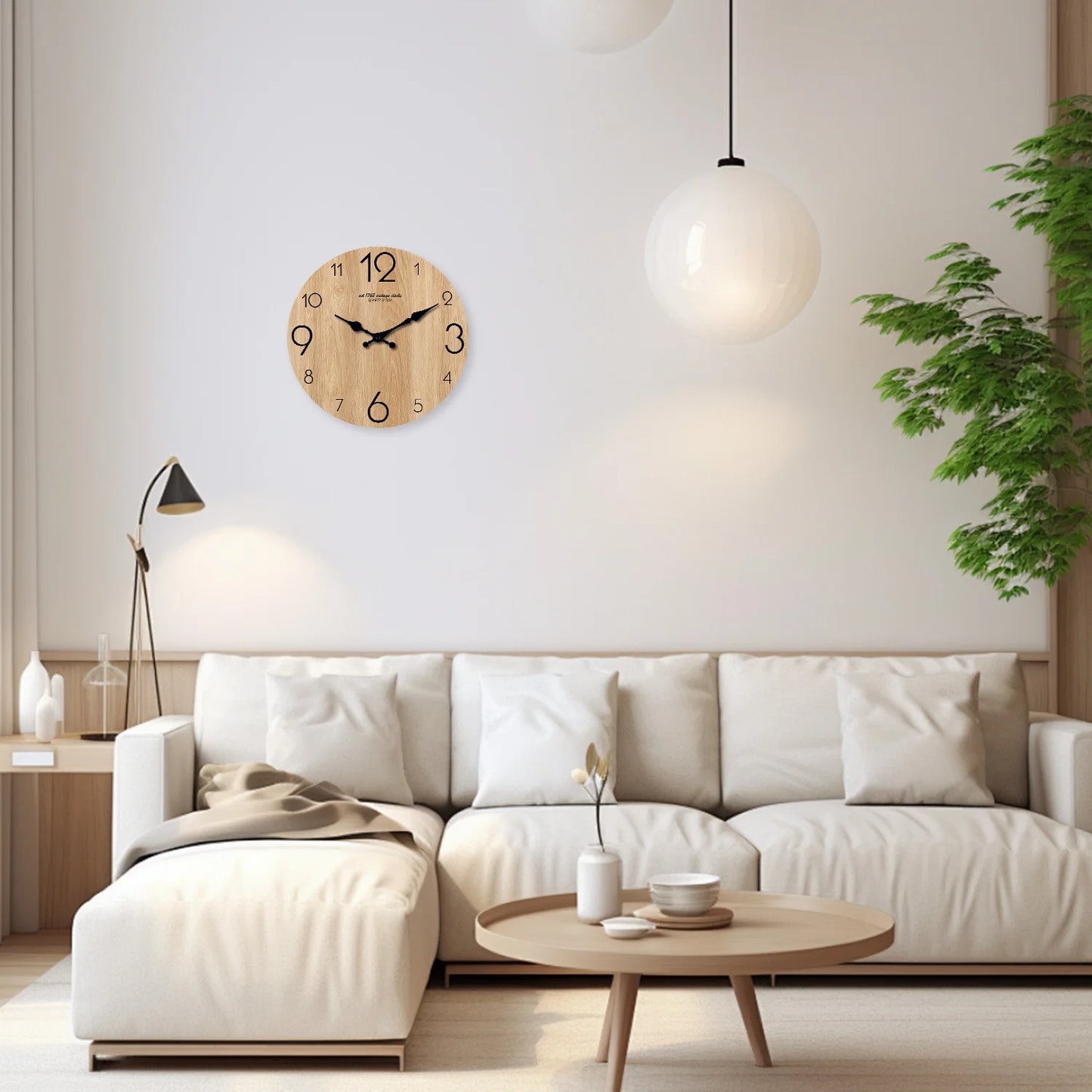 Horloge murale en bois nordique