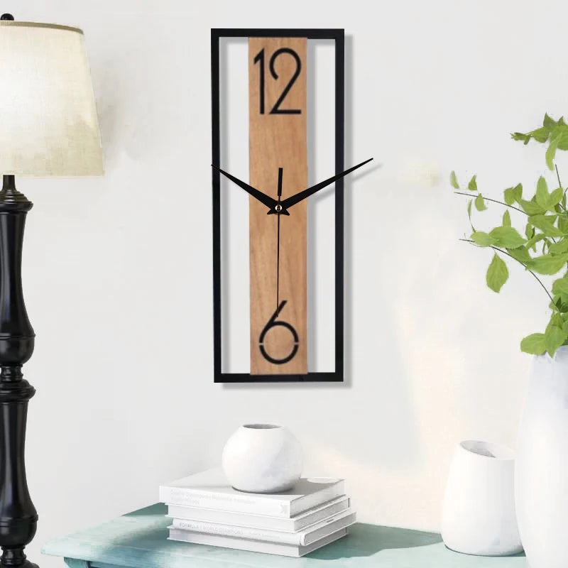 Horloge en bois rectangulaire design
