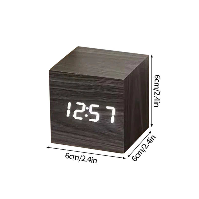 Horloge numérique intelligente cube en bois - Elvan