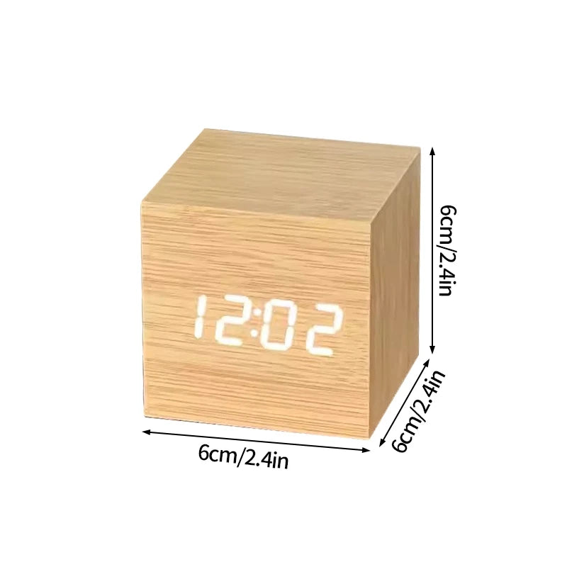 Horloge numérique intelligente cube en bois - Elvan