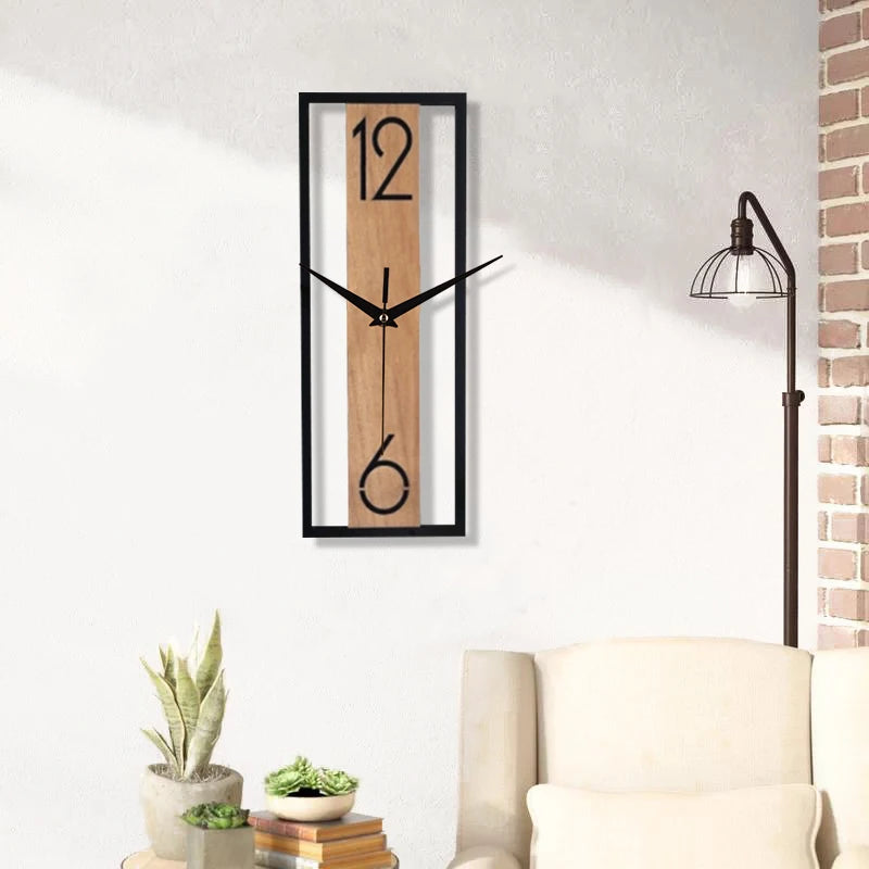 Horloge en bois rectangulaire design
