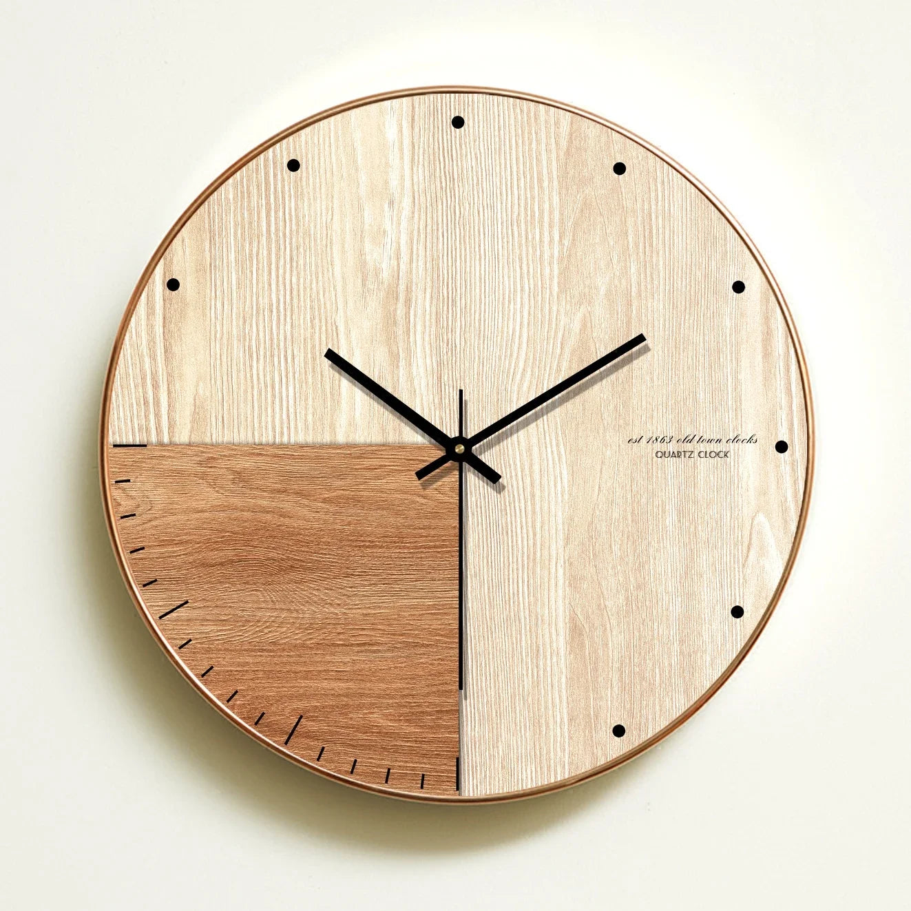 Horloge murale en bois design minimaliste