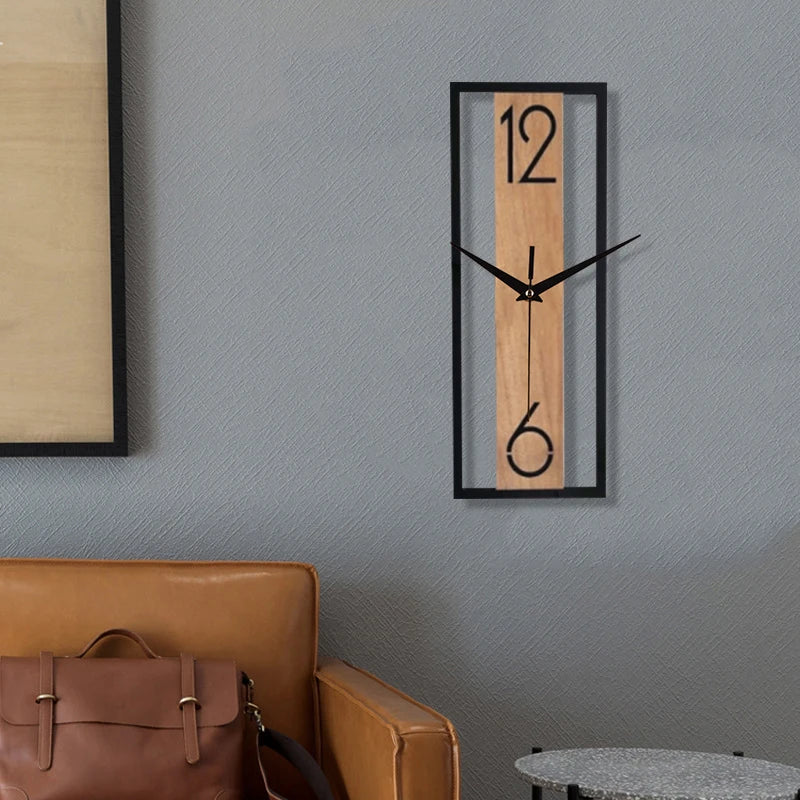 Horloge en bois rectangulaire design