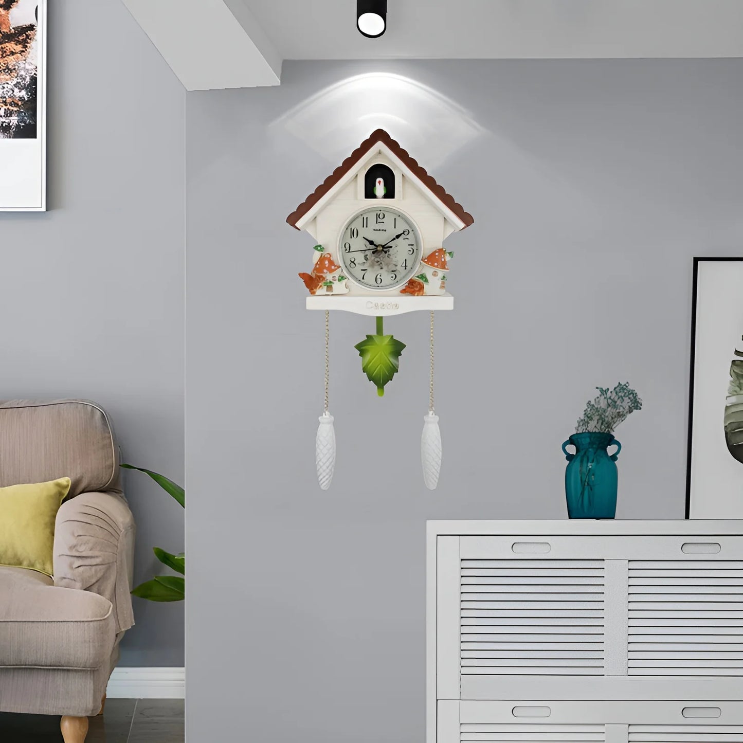 Horloge murale coucou en résine avec élément 3D