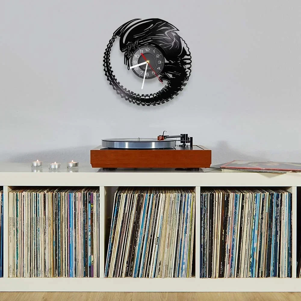 Horloge murale design disque vinyle
