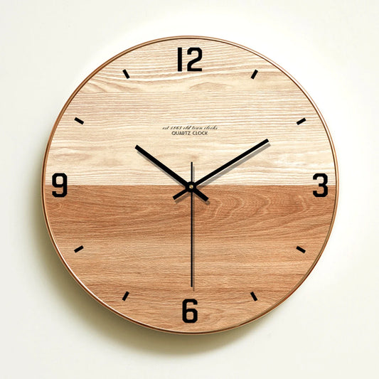 Horloge murale en bois design minimaliste