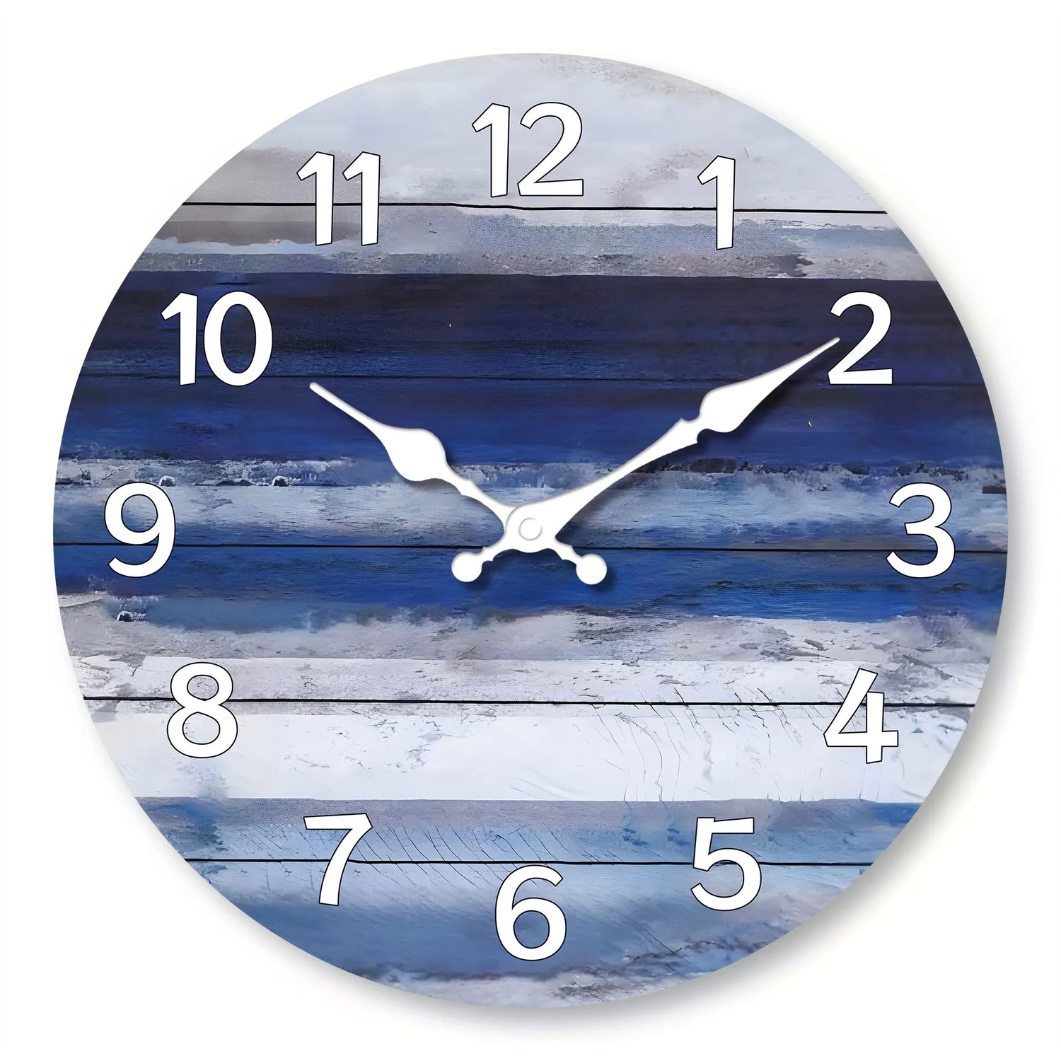 Horloge murale en bois bleu vintage