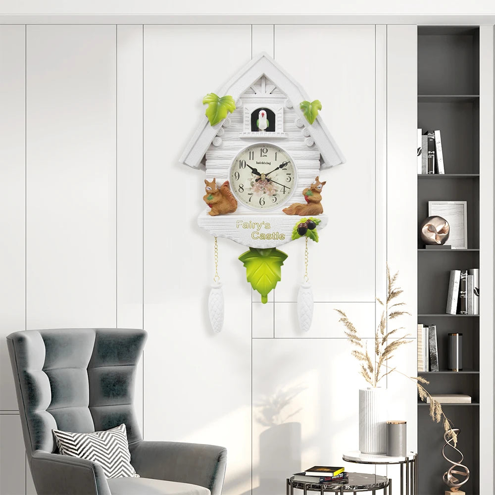 Horloge murale coucou en résine avec élément 3D