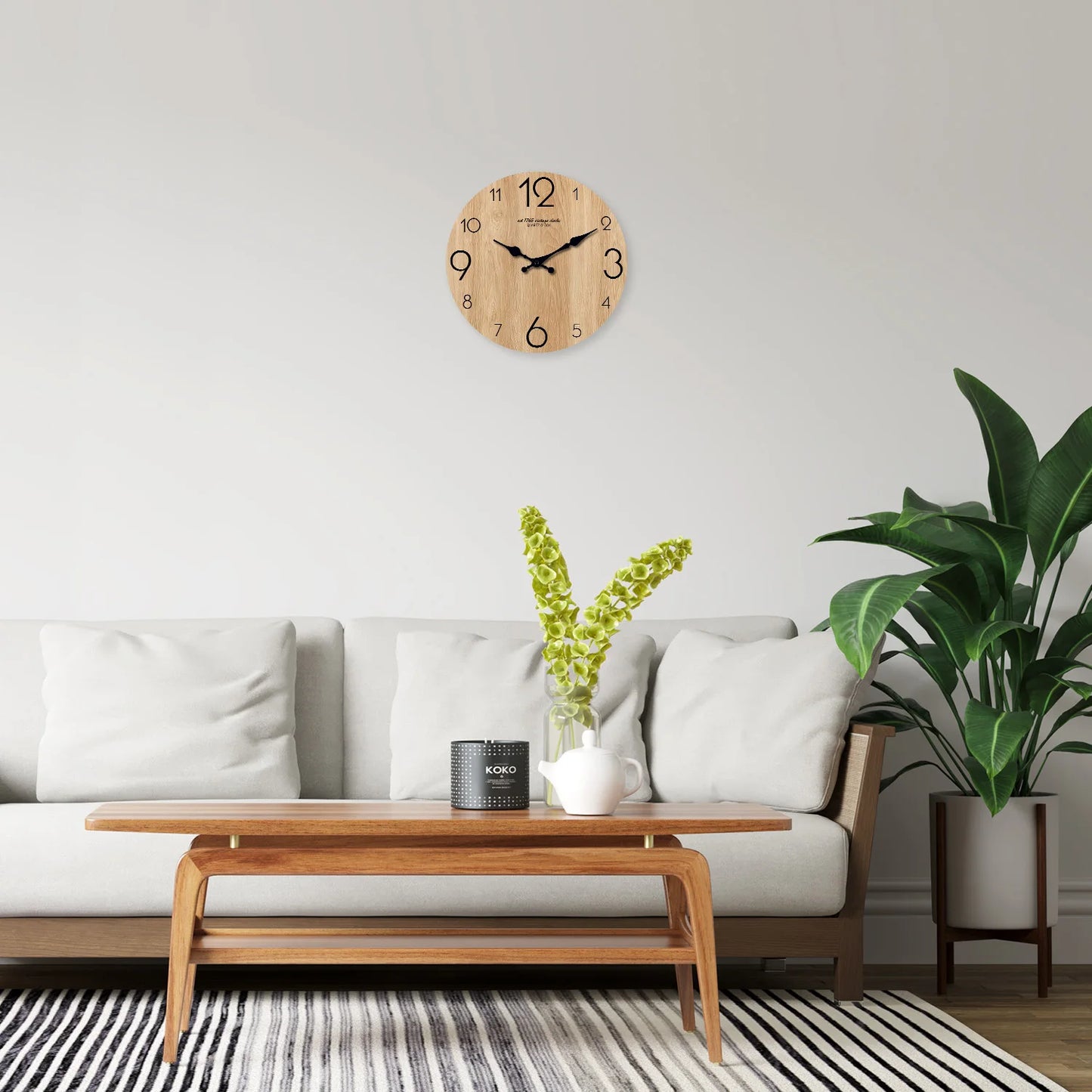 Horloge murale en bois nordique
