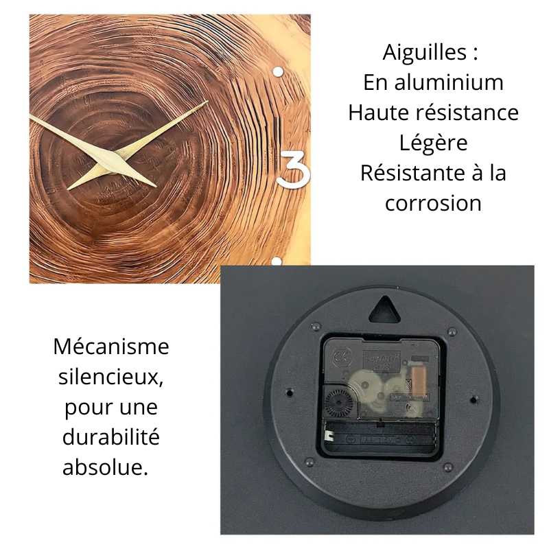 Horloge murale en bois tronc d'arbre