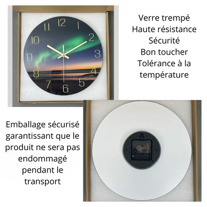 Horloge murale design en verre