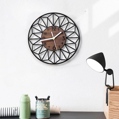Horloge murale en bois style vintage