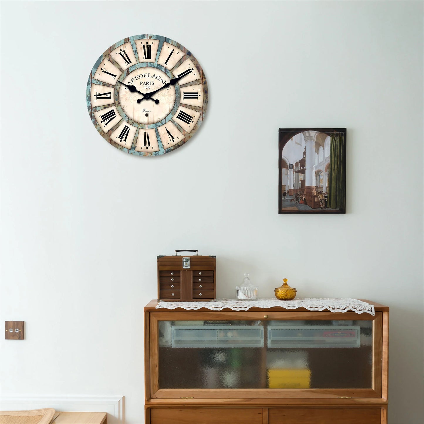Horloge murale vintage en bois
