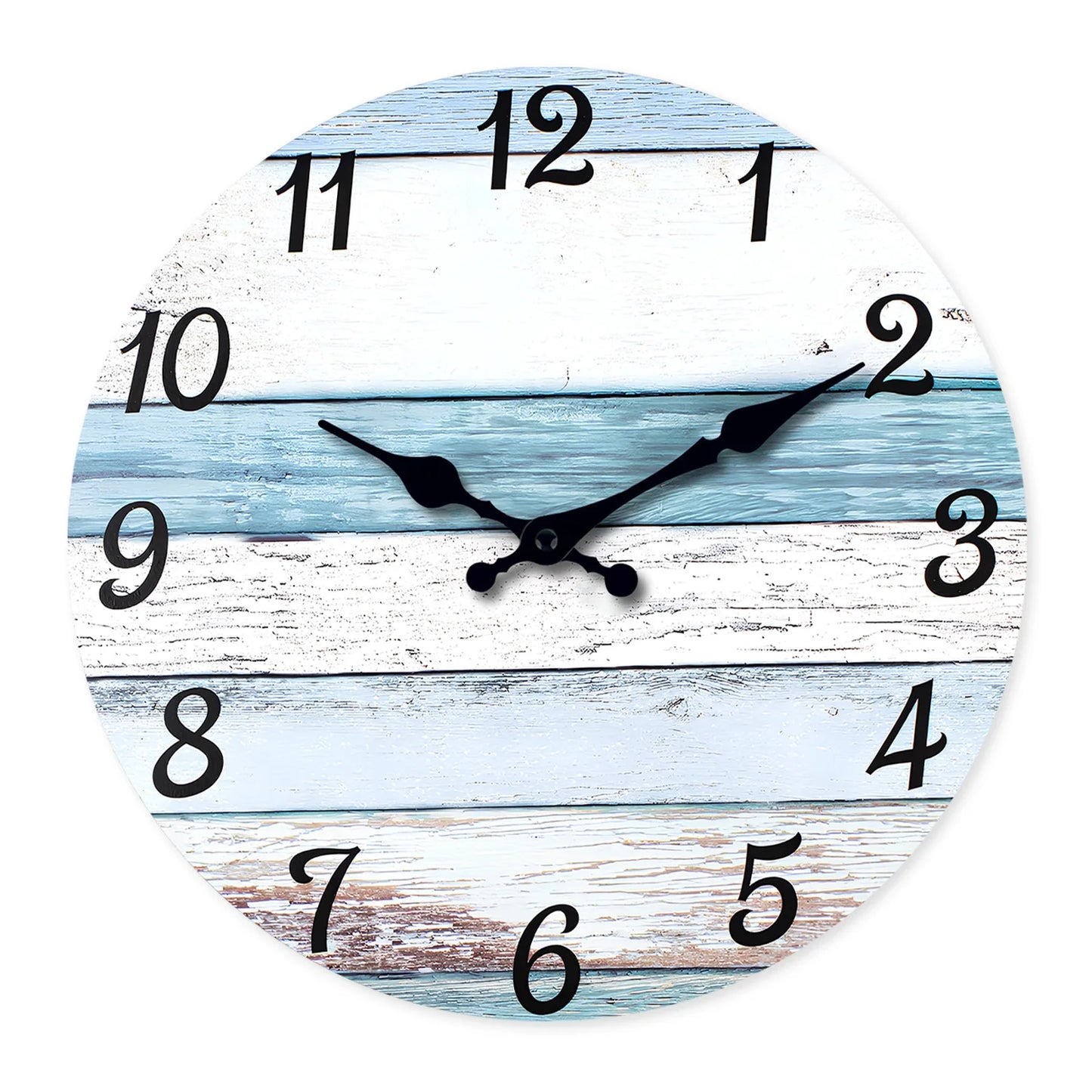 Horloge murale en bois imitation planche de bois