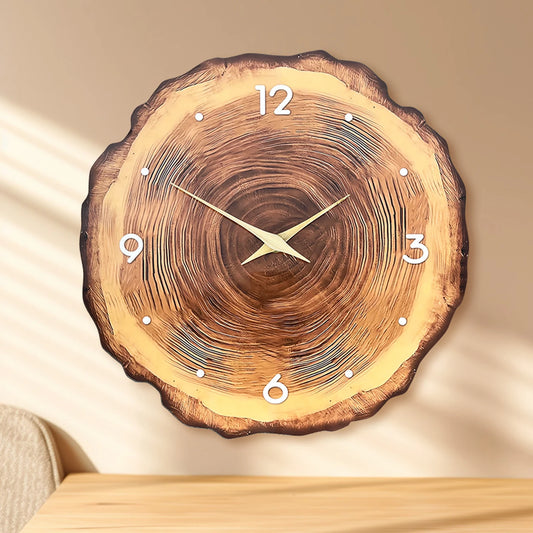 Horloge murale en bois tronc d'arbre