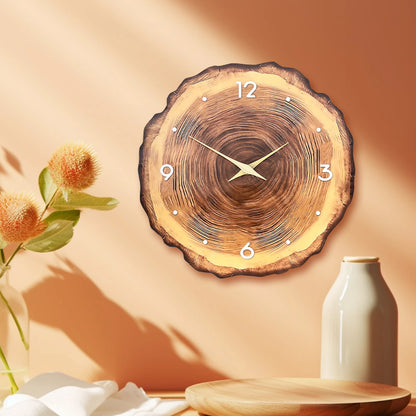 Horloge murale en bois tronc d'arbre