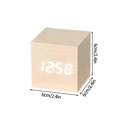 Horloge numérique intelligente cube en bois - Elvan