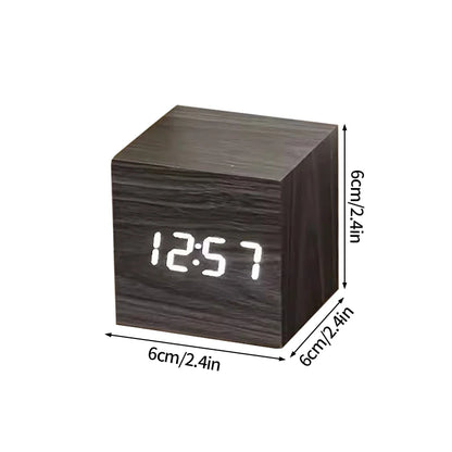 Horloge numérique intelligente cube en bois - Elvan