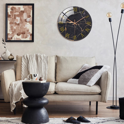 Horloge murale vintage en marbre chiffres romains