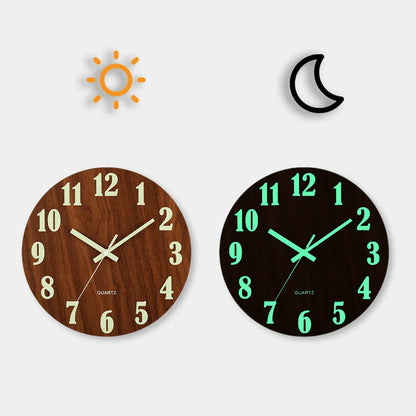 Horloge murale lumineuse en bois