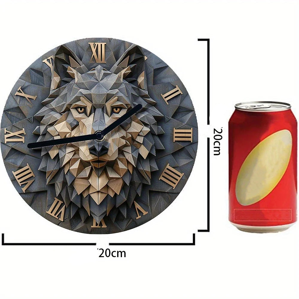 Horloge murale vintage tête de loup