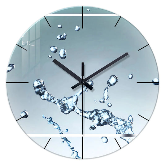 Horloge murale design en verre trempé - Goutte d'eau